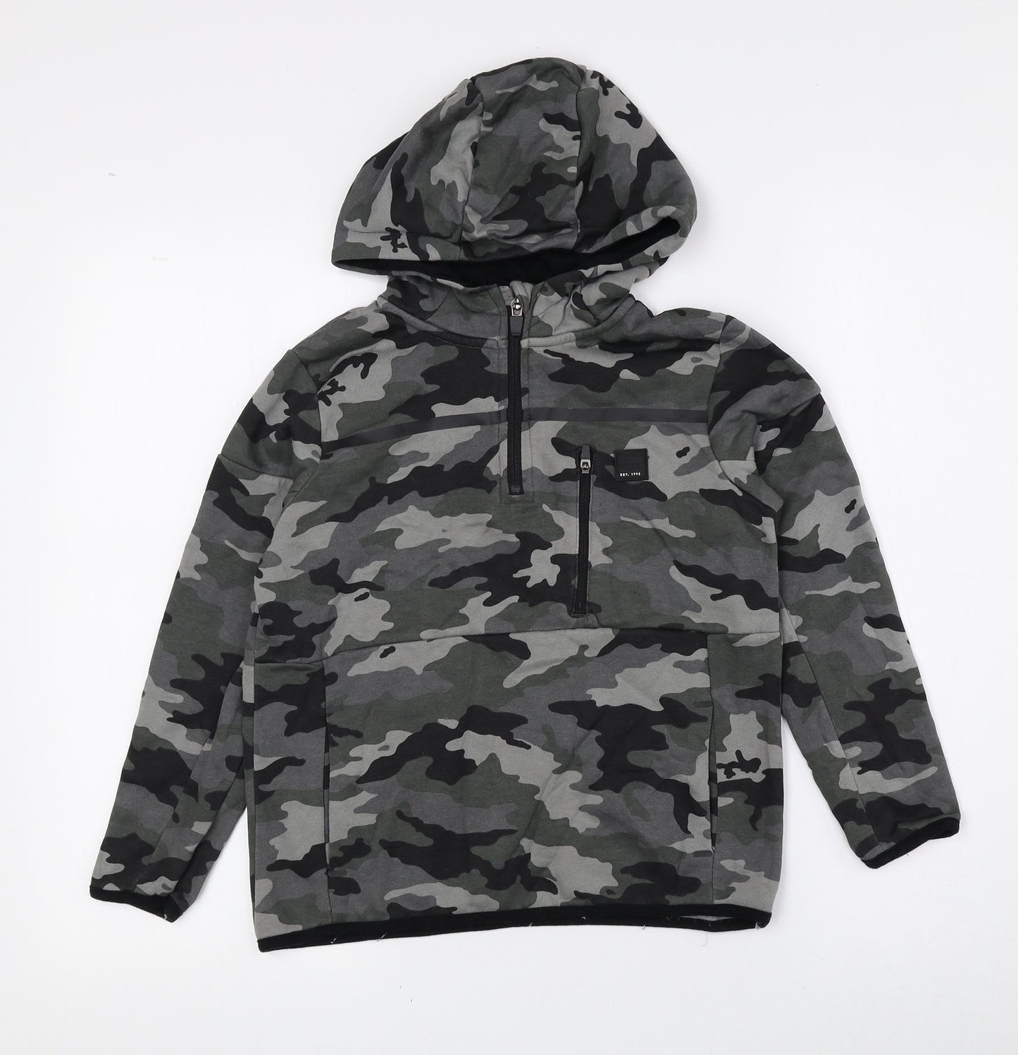 George Boys Multicoloured Camouflage Cotton Pullover Hoodie Size 7-8 Years Zip