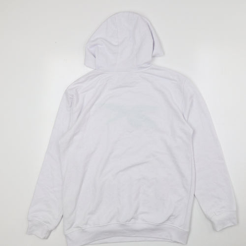 Reebok Womens White Cotton Pullover Hoodie Size XL