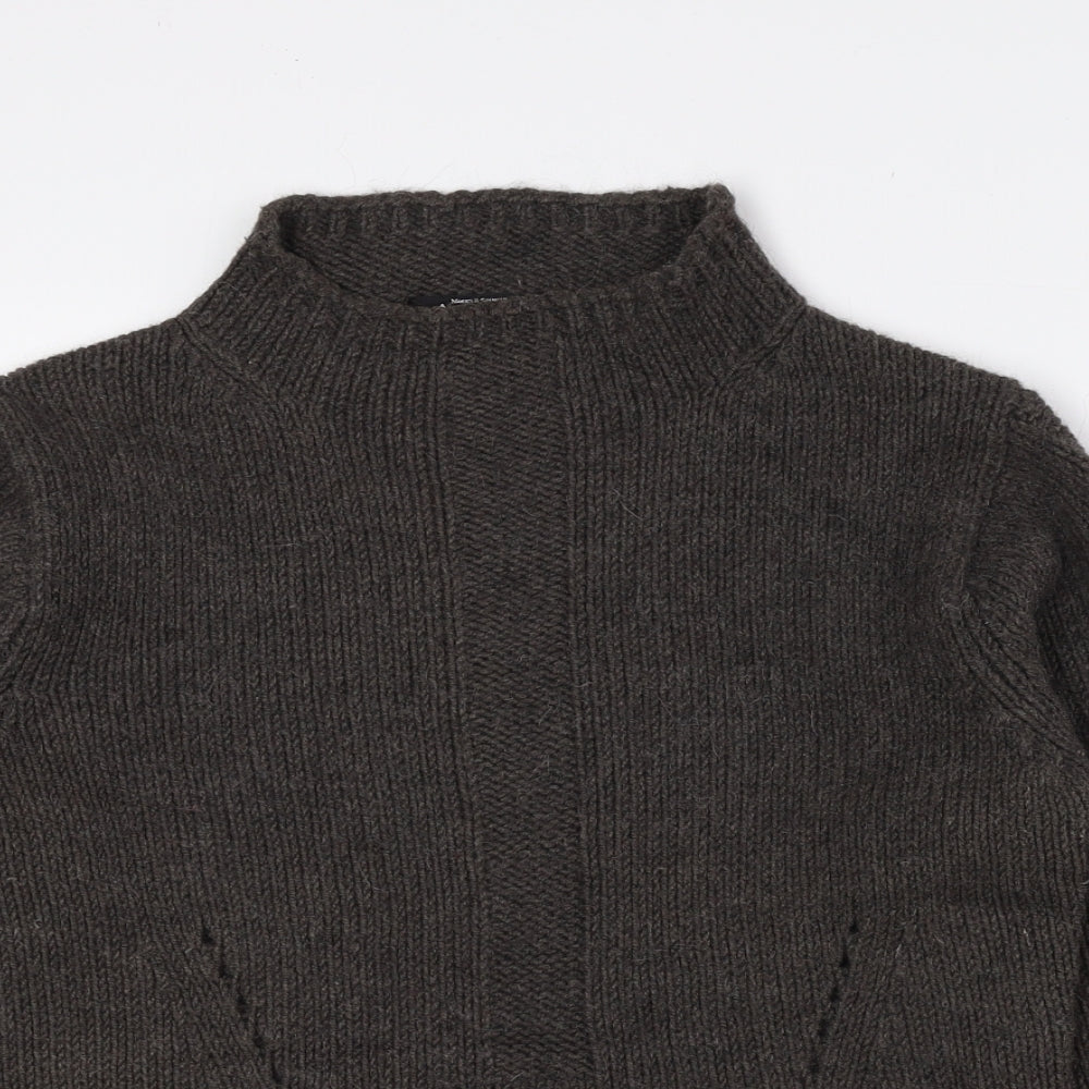 Autograph Womens Grey High Neck Acrylic Pullover Jumper Size L