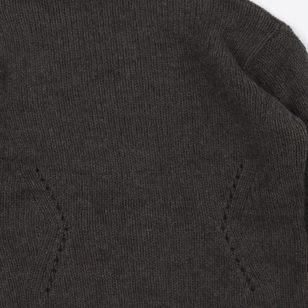 Autograph Womens Grey High Neck Acrylic Pullover Jumper Size L