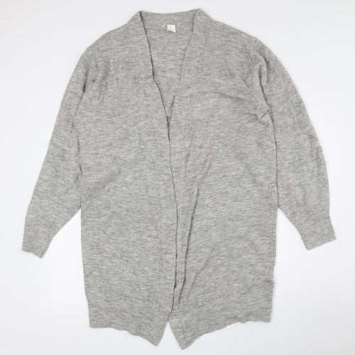 H&M Womens Grey V-Neck Acrylic Cardigan Jumper Size S