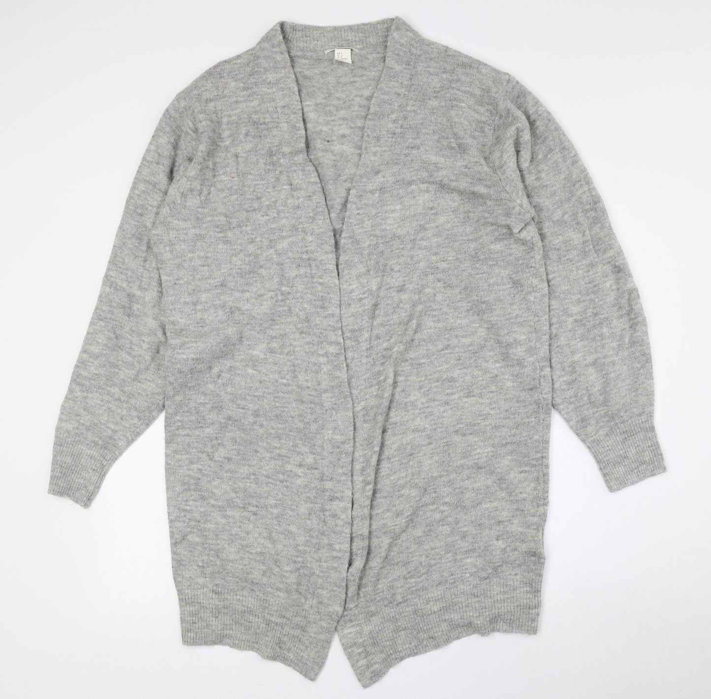 H&M Womens Grey V-Neck Acrylic Cardigan Jumper Size S