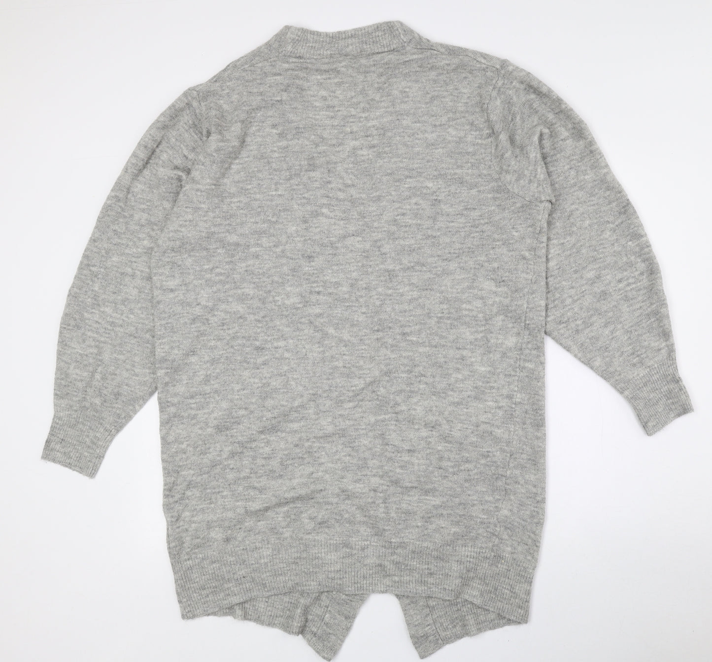 H&M Womens Grey V-Neck Acrylic Cardigan Jumper Size S