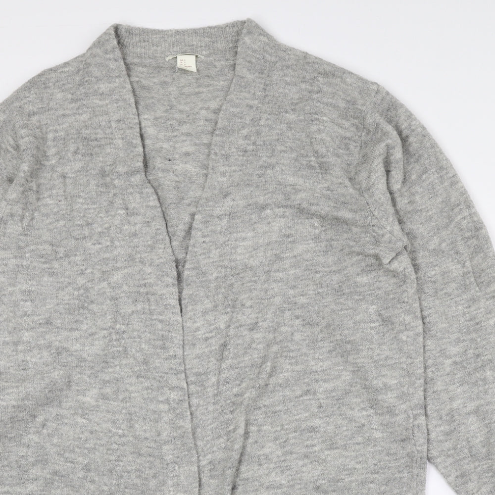 H&M Womens Grey V-Neck Acrylic Cardigan Jumper Size S