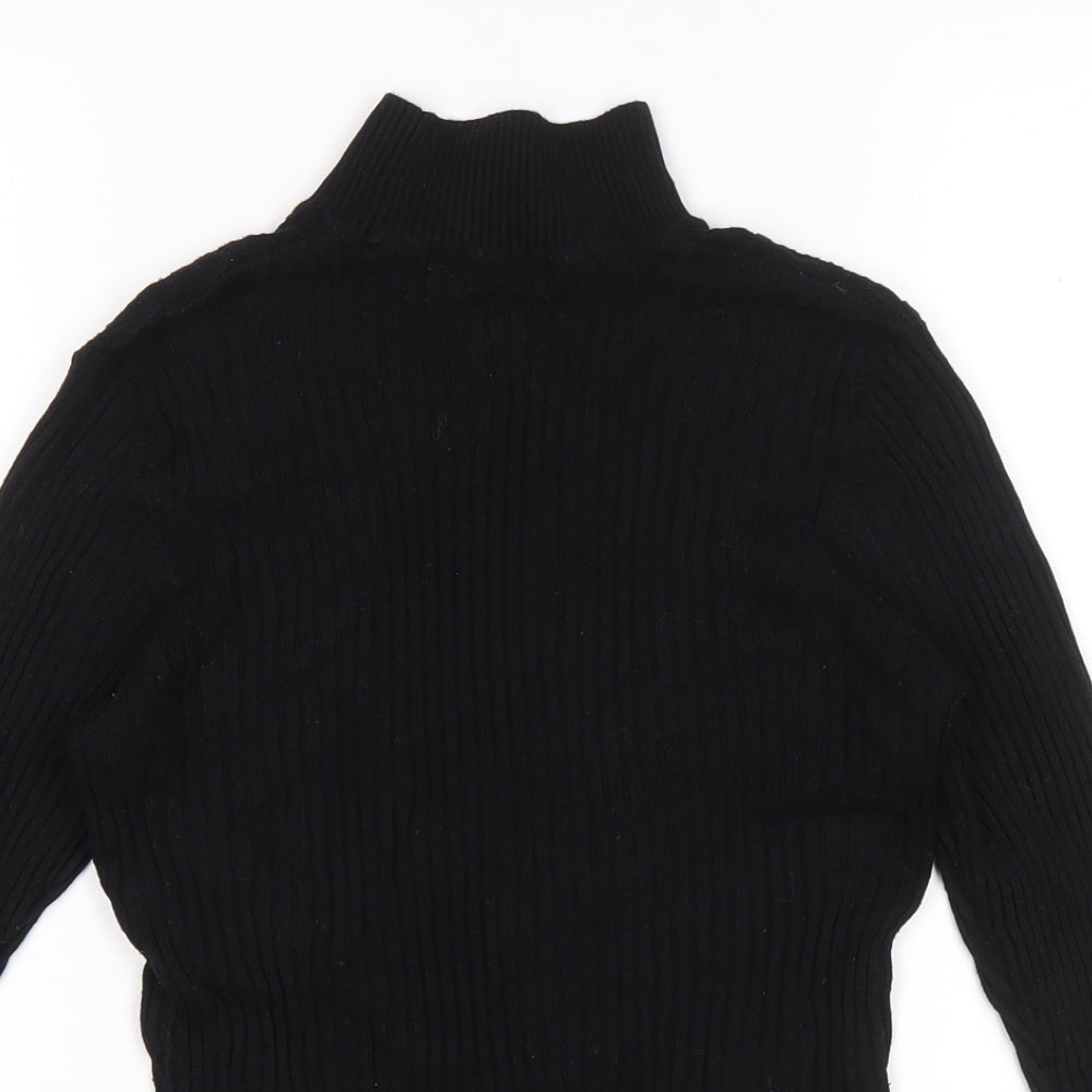 Nutmeg Womens Black High Neck Viscose Pullover Jumper Size 12