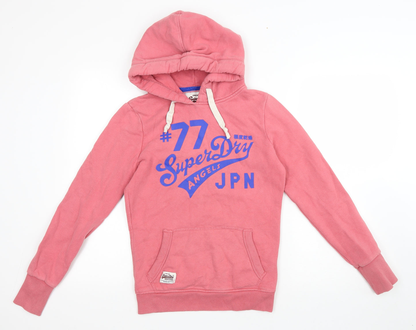 Superdry Womens Pink Cotton Pullover Hoodie Size S Pullover - Logo