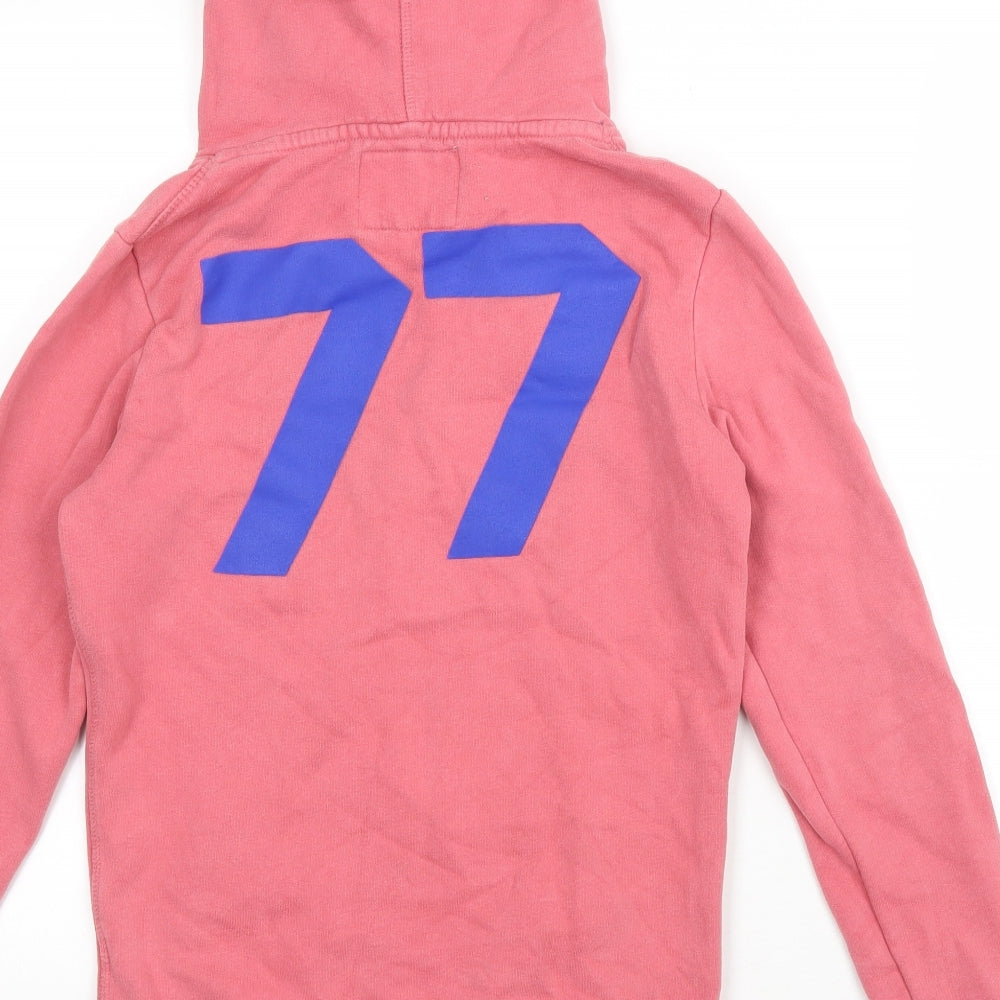 Superdry Womens Pink Cotton Pullover Hoodie Size S Pullover - Logo