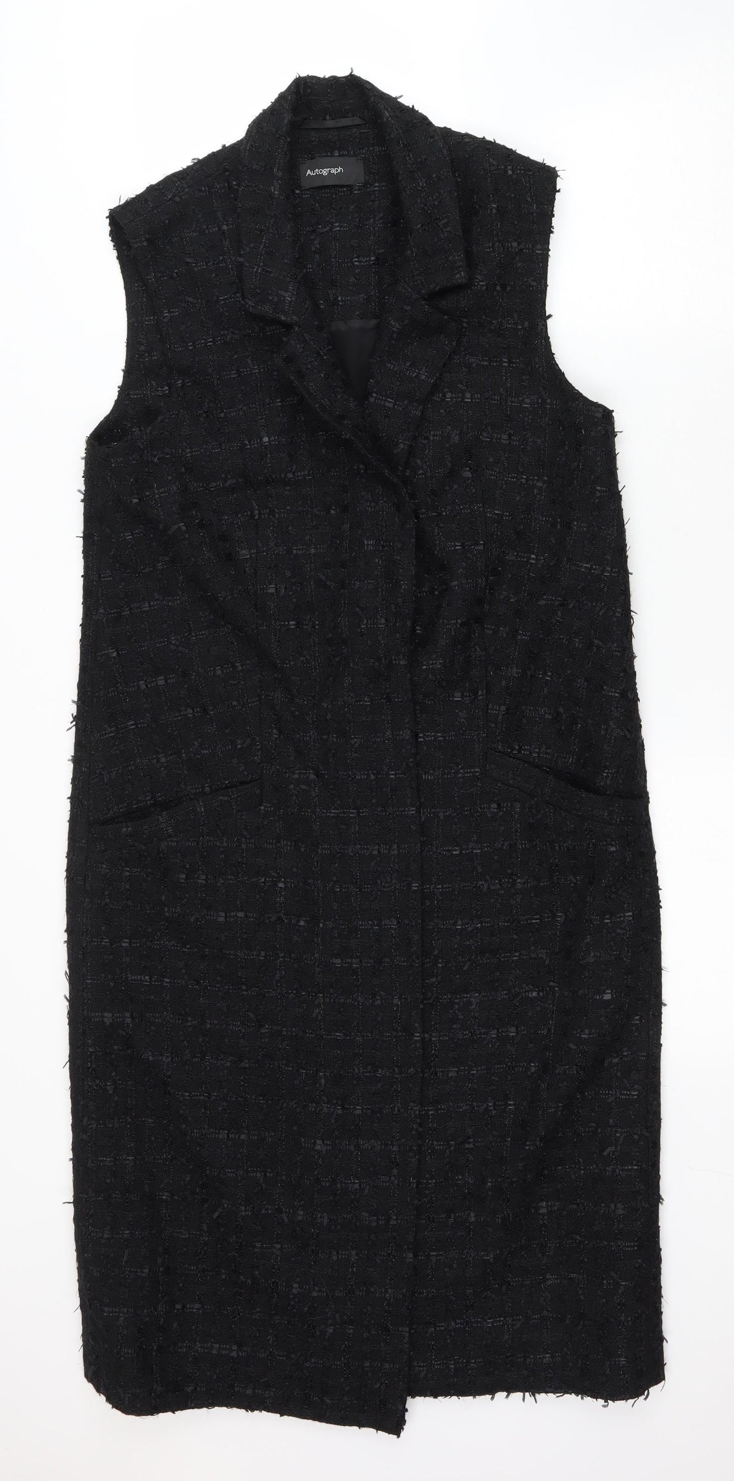 Marks and Spencer Womens Black Jacket Size 12 Hook & Eye