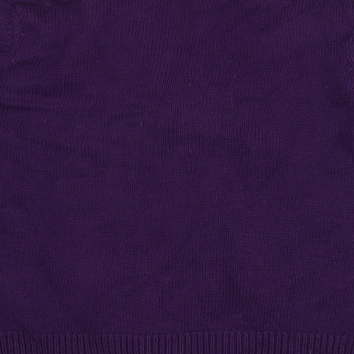 BHS Womens Purple V-Neck Cotton Cardigan Jumper Size 12