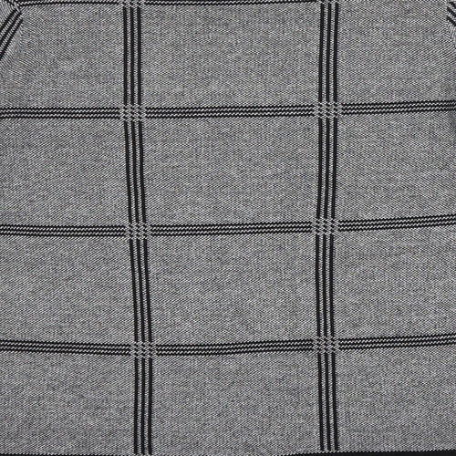 Papaya Womens Grey Scoop Neck Check Acrylic Pullover Jumper Size 8