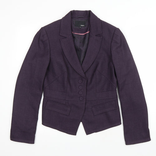 NEXT Womens Purple Polyester Jacket Suit Jacket Size 10