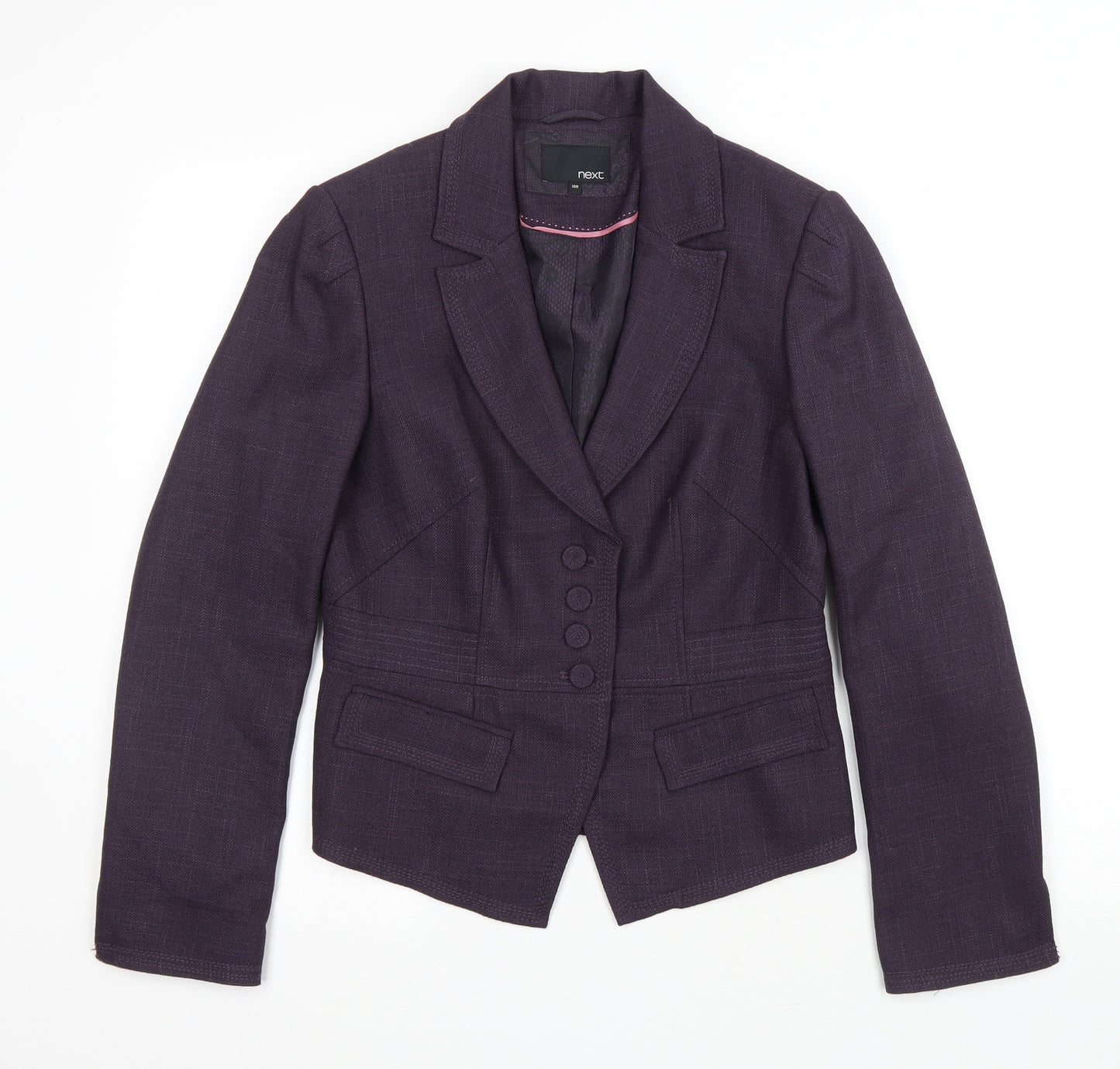 NEXT Womens Purple Polyester Jacket Suit Jacket Size 10