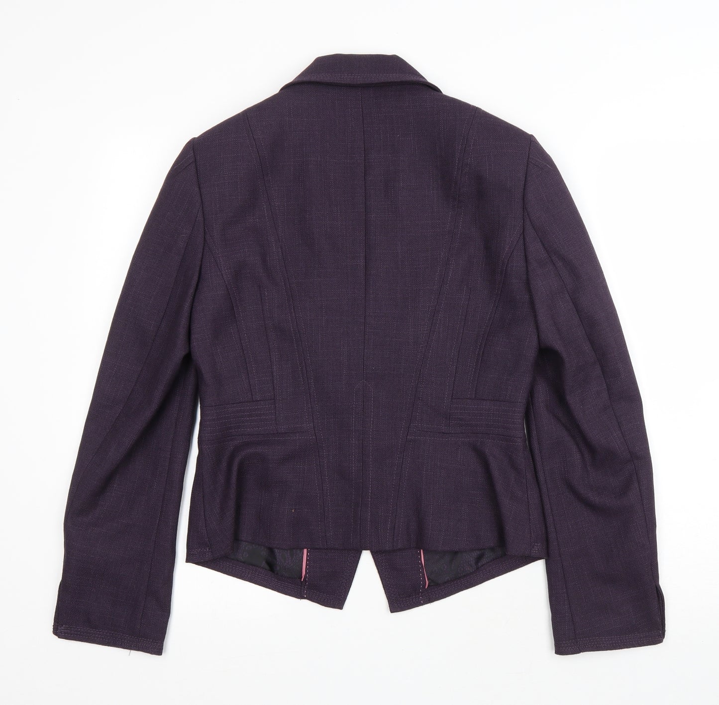 NEXT Womens Purple Polyester Jacket Suit Jacket Size 10