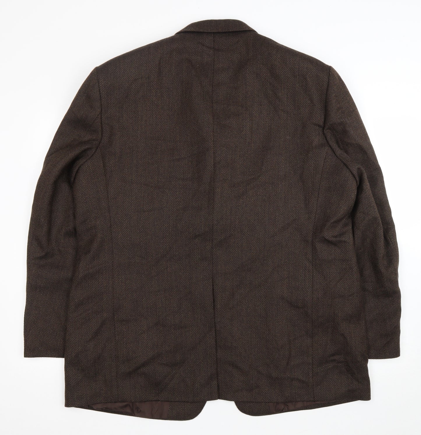Marks and Spencer Mens Brown Herringbone Wool Jacket Suit Jacket Size 46