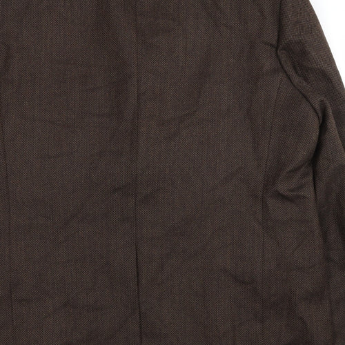 Marks and Spencer Mens Brown Herringbone Wool Jacket Suit Jacket Size 46