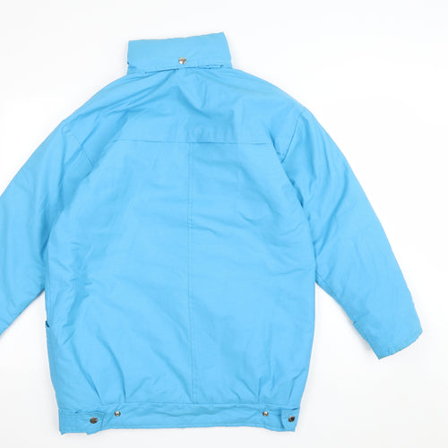 Preworn Womens Blue Rain Coat Coat Size 12 Zip