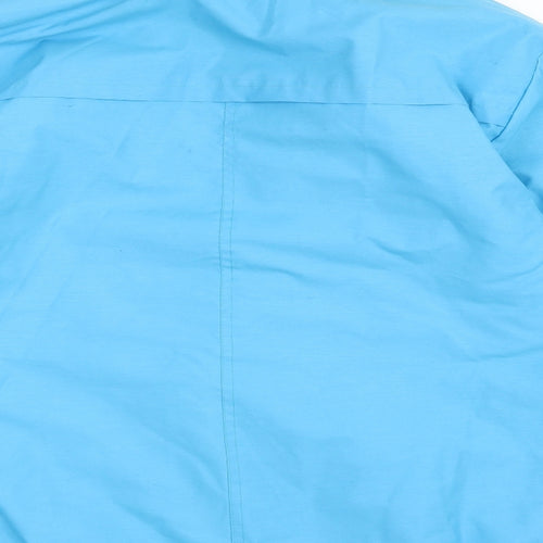 Preworn Womens Blue Rain Coat Coat Size 12 Zip