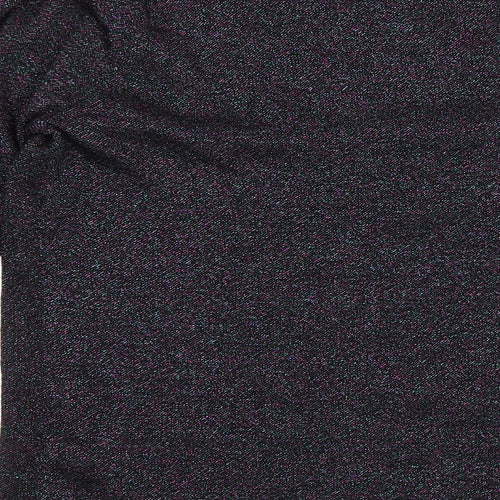 M&Co Womens Black Round Neck Polyester Pullover Jumper Size 14