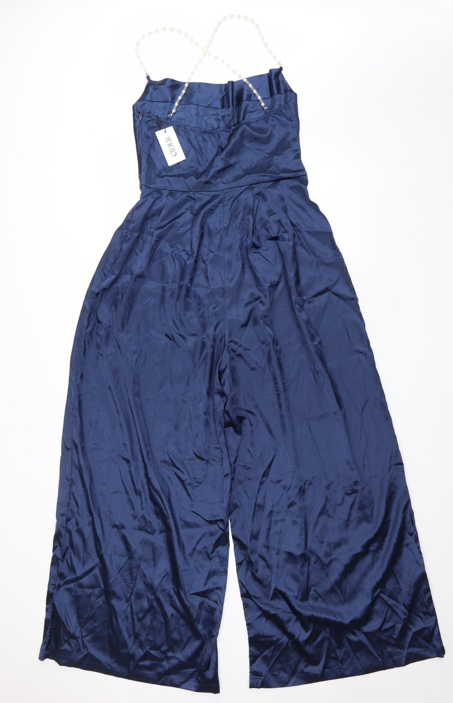 Cider Womens Blue Polyester Jumpsuit One-Piece Size M L28 in Zip