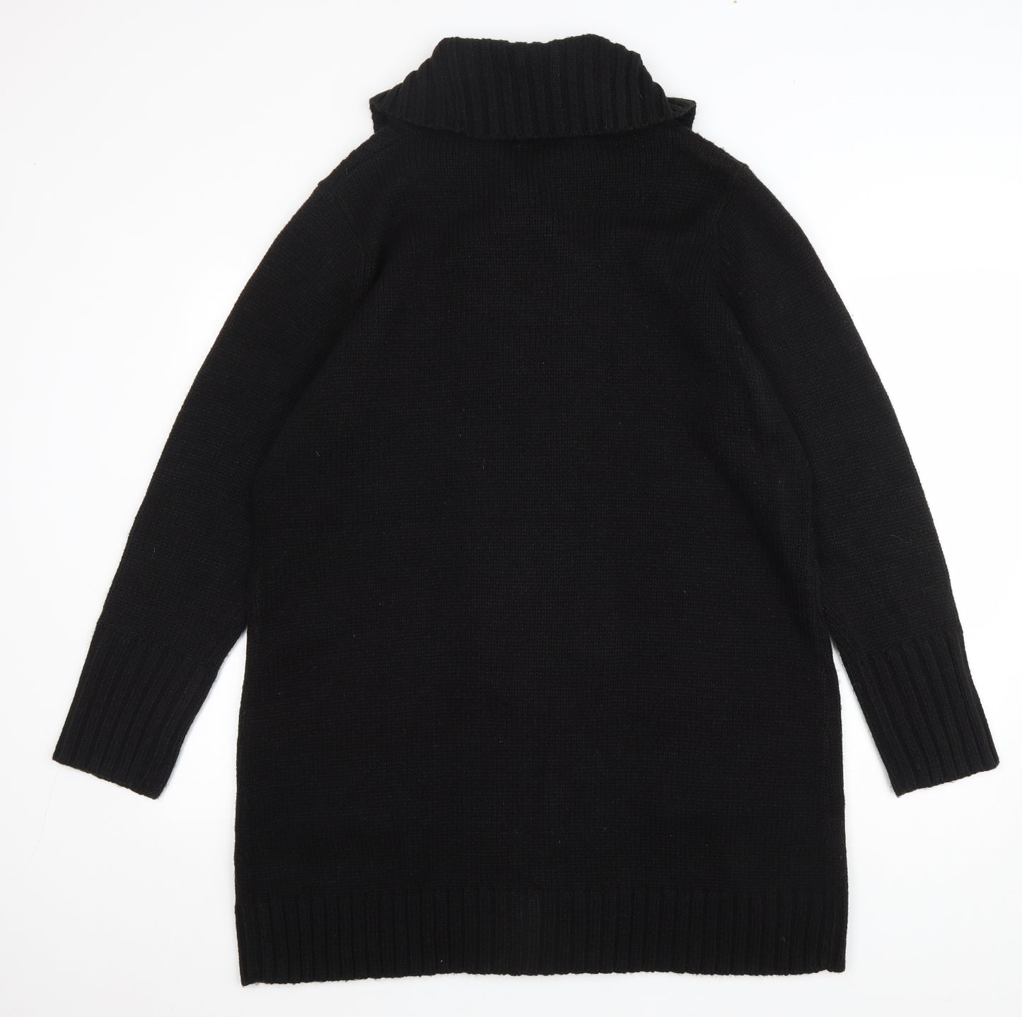 George Womens Black Collared Acrylic Cardigan Jumper Size 22