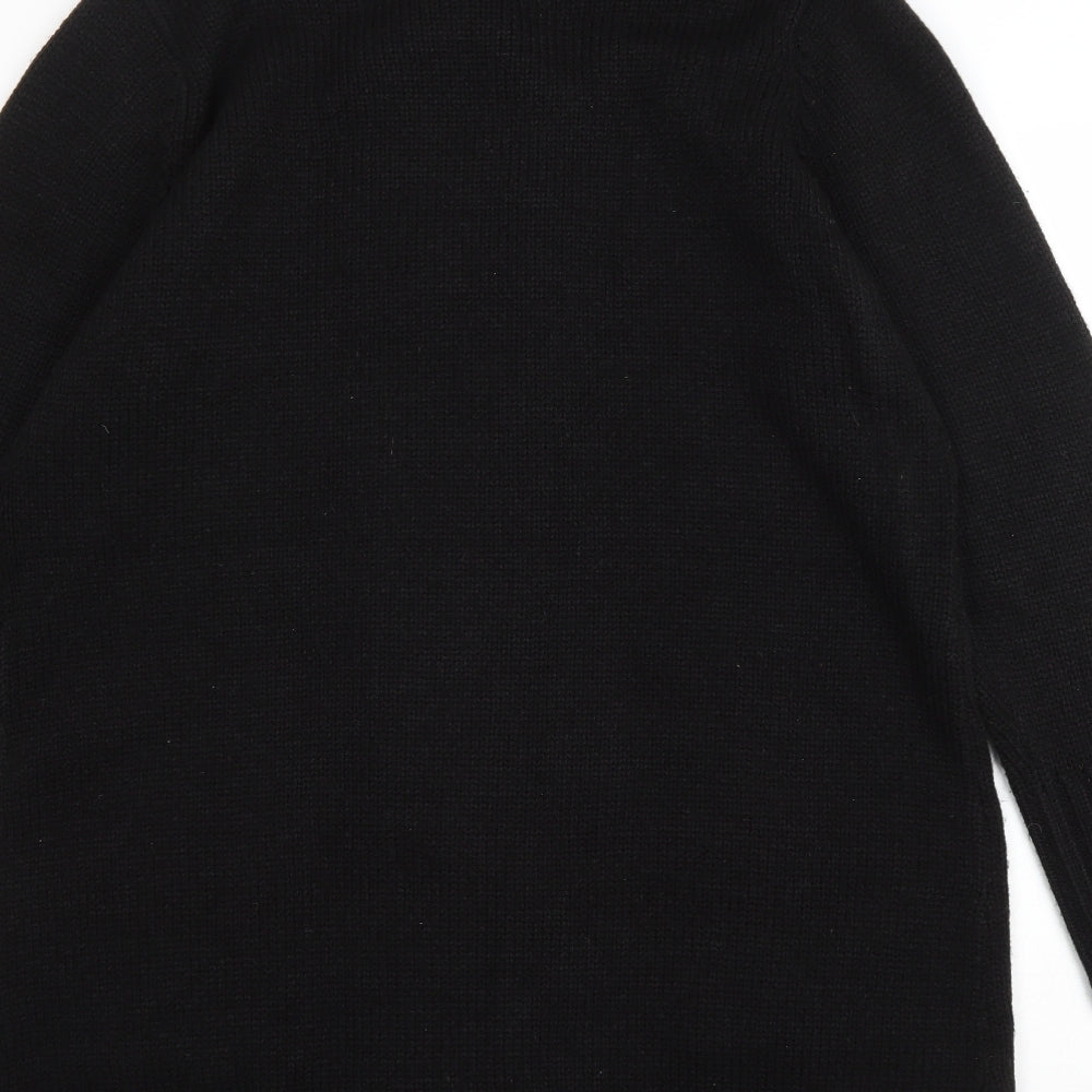 George Womens Black Collared Acrylic Cardigan Jumper Size 22
