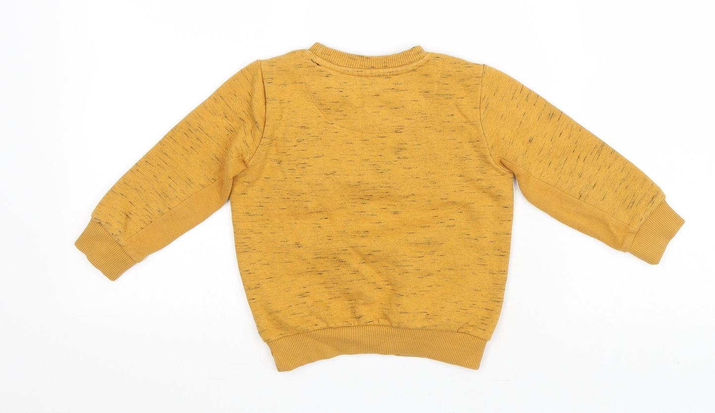 F&F Boys Yellow Cotton Pullover Sweatshirt Size 2-3 Years Pullover
