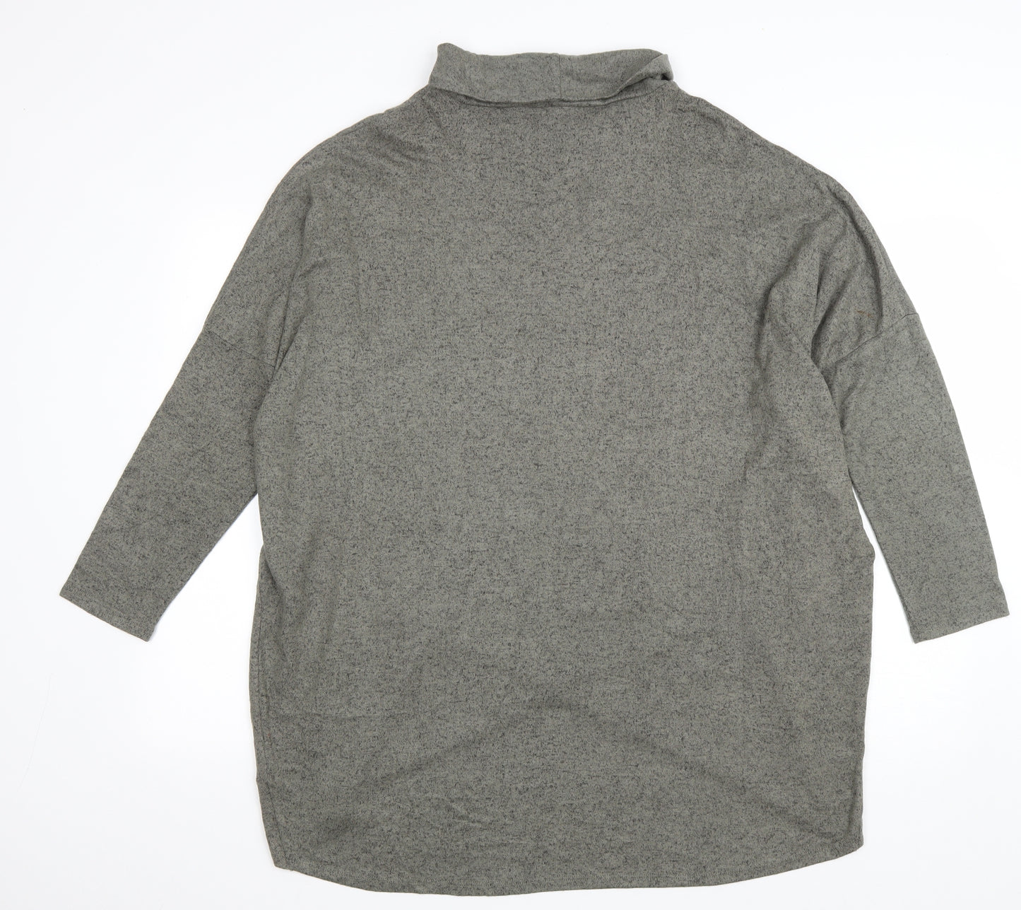 Apricot Womens Green Viscose Wrap T-Shirt Size 16 Roll Neck