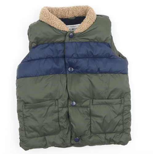Matalan Boys Green Gilet Waistcoat Size 2-3 Years Button