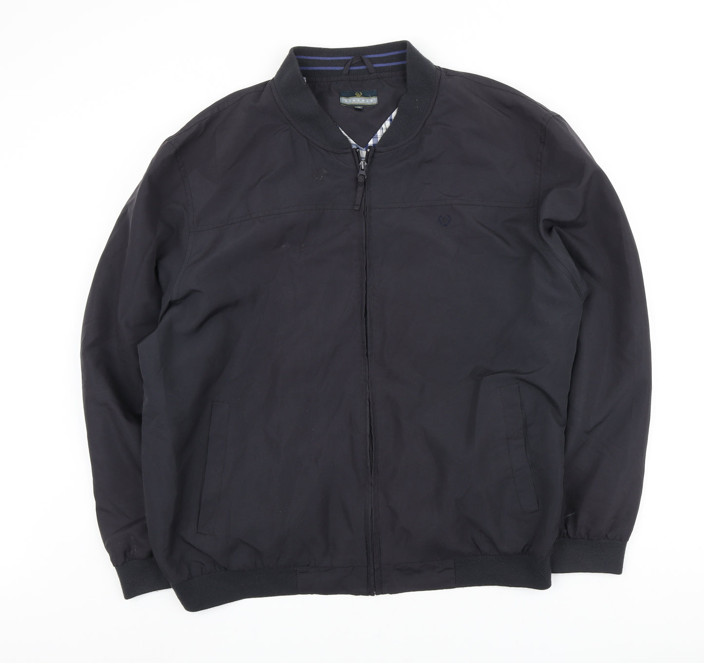 Lincoln Mens Blue Bomber Jacket Jacket Size XL Zip