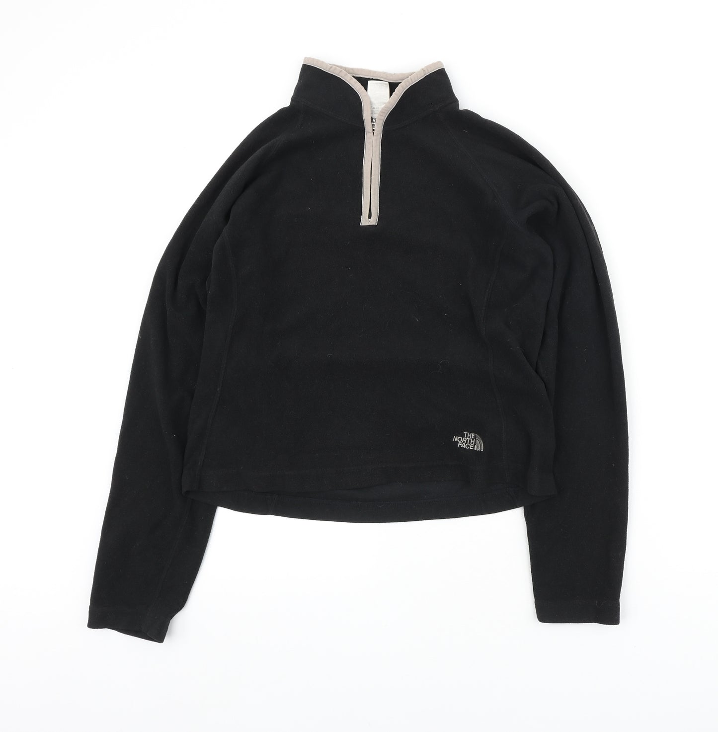 The North Face Womens Black Polyester Pullover Sweatshirt Size M Zip