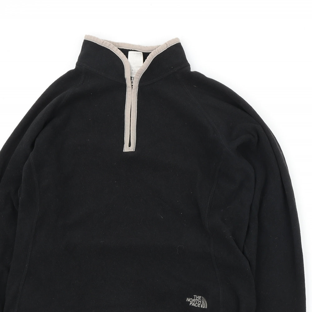 The North Face Womens Black Polyester Pullover Sweatshirt Size M Zip