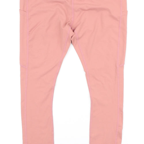 Preworn Womens Pink Nylon Compression Leggings Size M L24 in Regular Pullover