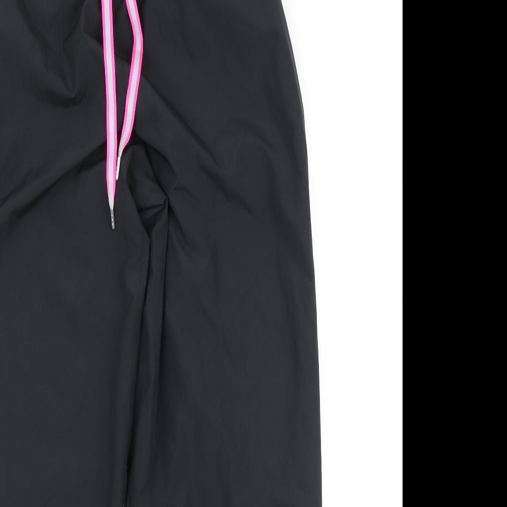 VANS Womens Black Polyester Jogger Trousers Size 8 L28 in Regular Drawstring