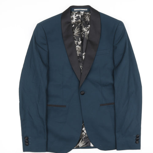 NEXT Mens Blue Polyester Jacket Blazer