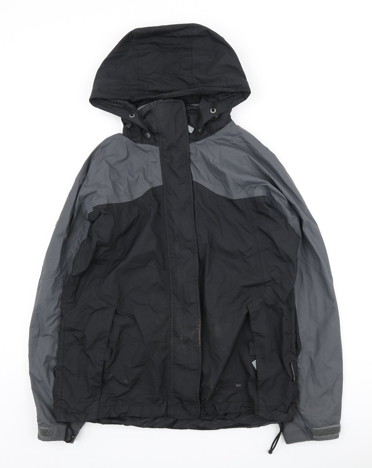 Mountain Life Womens Black Rain Coat Coat Size 12 Zip