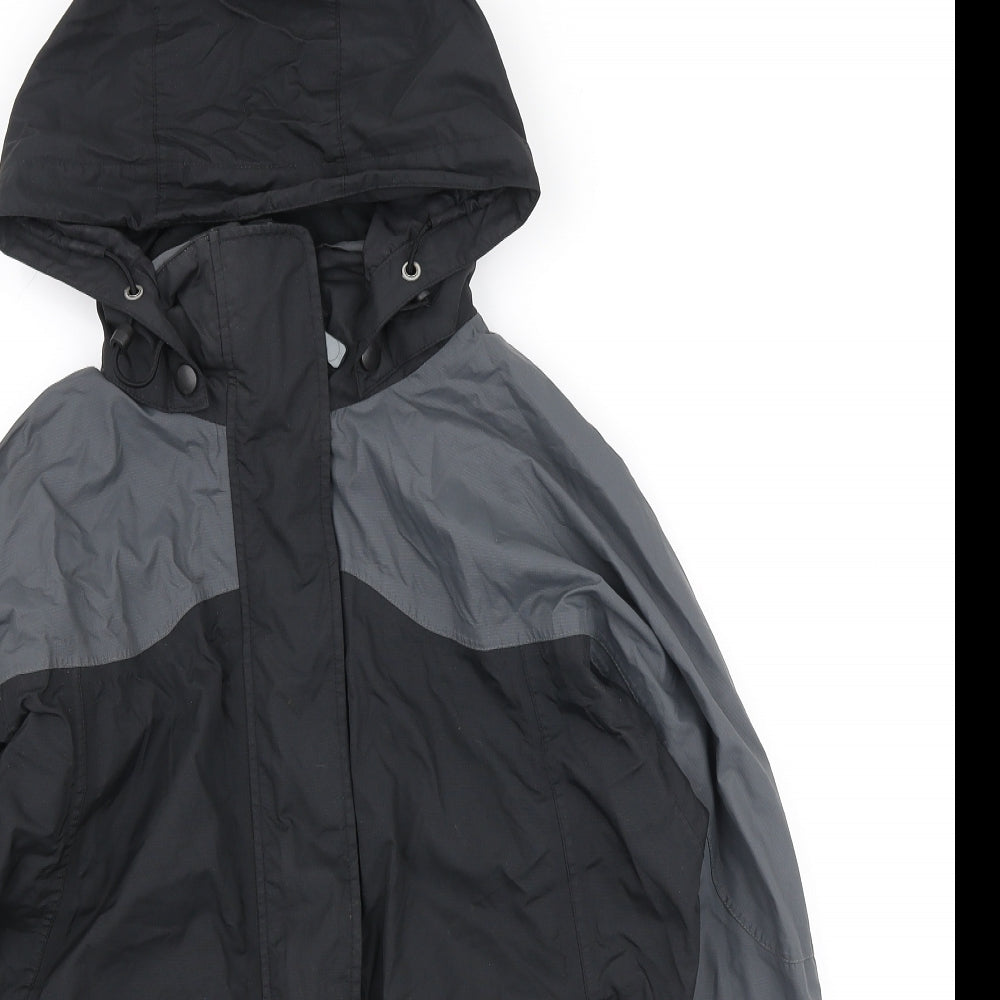 Mountain Life Womens Black Rain Coat Coat Size 12 Zip