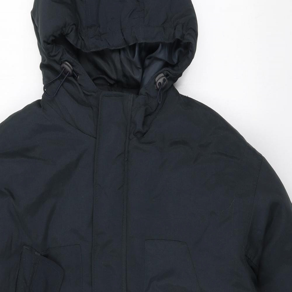 Preworn Mens Black Parka Coat Size XL Zip - Middlesborough Football Club