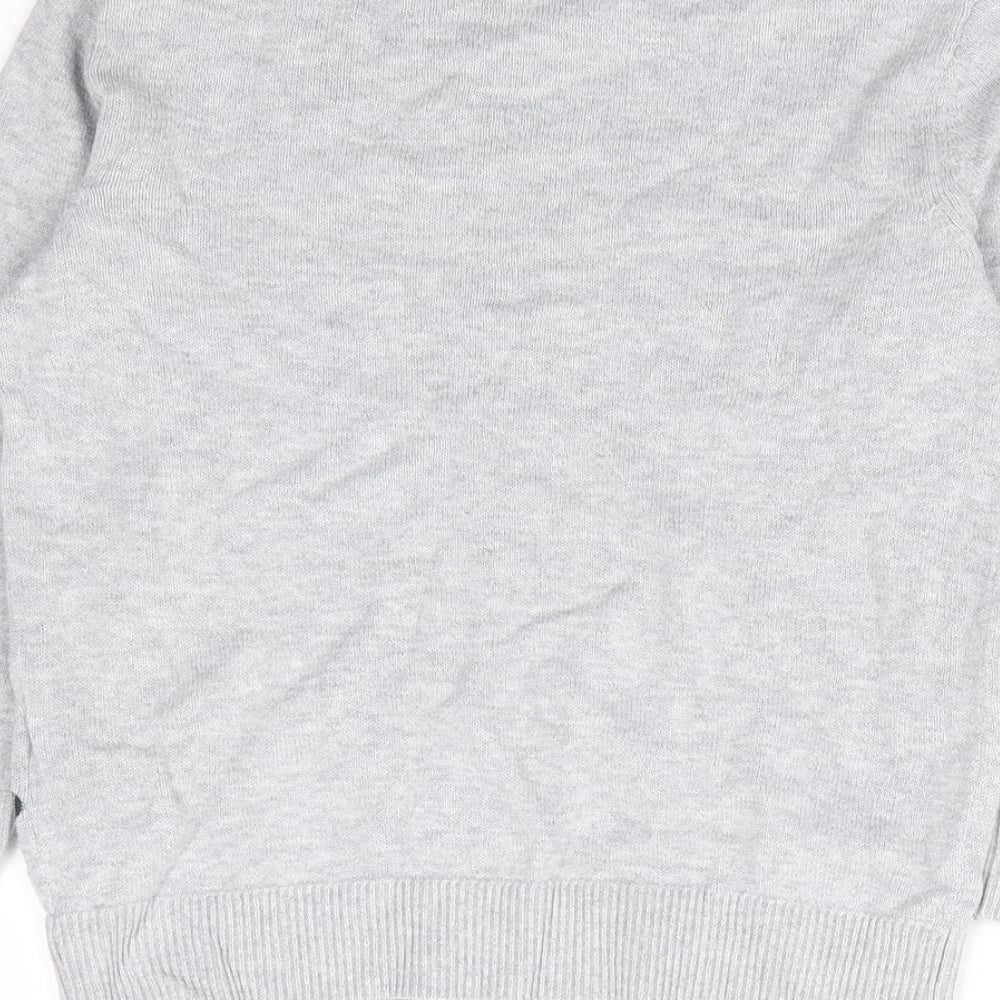 H&M Boys Grey Round Neck 100% Cotton Pullover Jumper Size 3-4 Years Pullover - Dinosaur