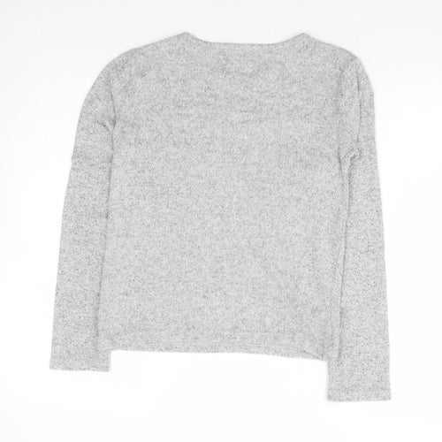Primark Girls Grey Polyester Jersey T-Shirt Size 12-13 Years Round Neck Pullover - #teamsanta