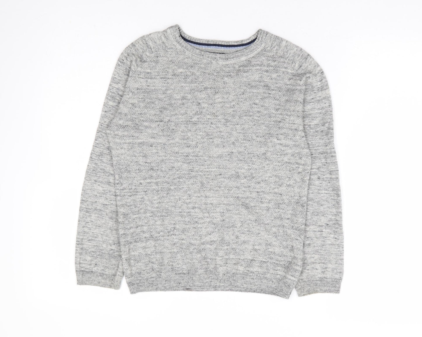 NEXT Boys Grey Round Neck 100% Cotton Pullover Jumper Size 8 Years Pullover