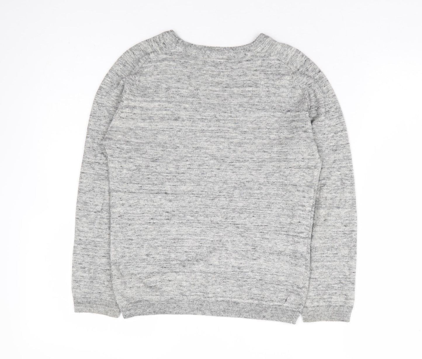 NEXT Boys Grey Round Neck 100% Cotton Pullover Jumper Size 8 Years Pullover