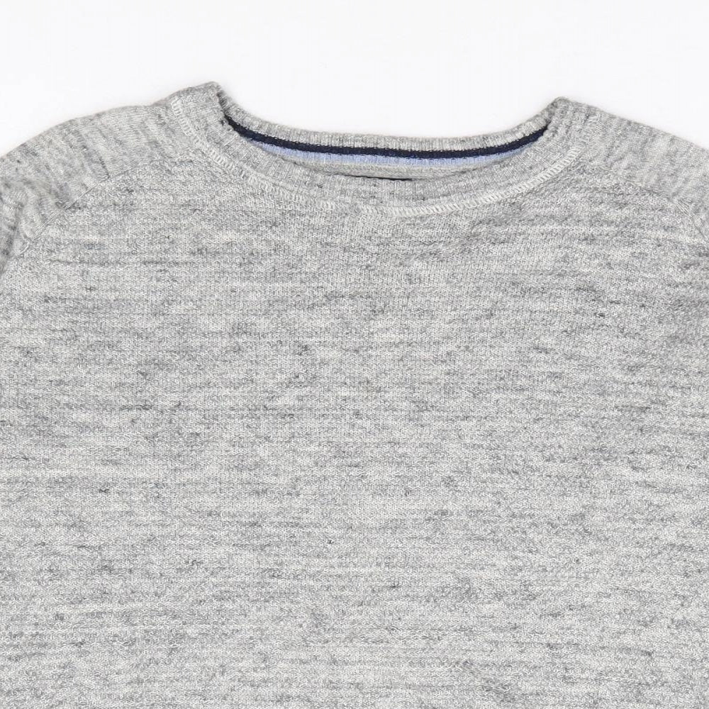 NEXT Boys Grey Round Neck 100% Cotton Pullover Jumper Size 8 Years Pullover