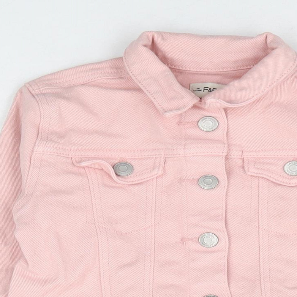 F&F Girls Pink Jacket Size 12-18 Months Snap