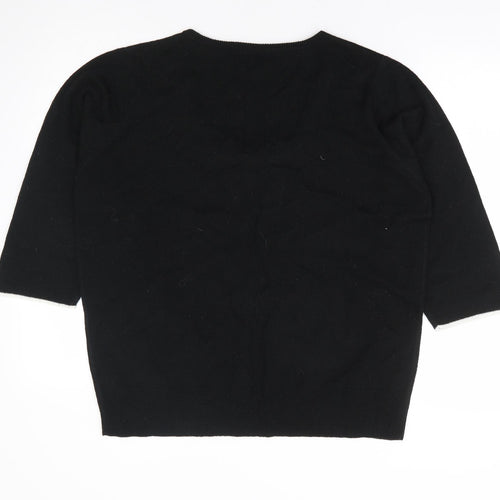 Wardrobe Womens Black Scoop Neck Acrylic Pullover Jumper Size 16