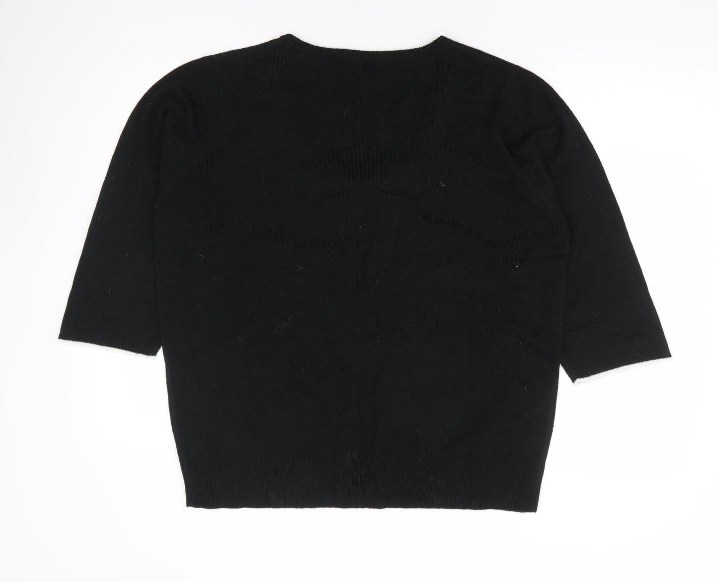 Wardrobe Womens Black Scoop Neck Acrylic Pullover Jumper Size 16