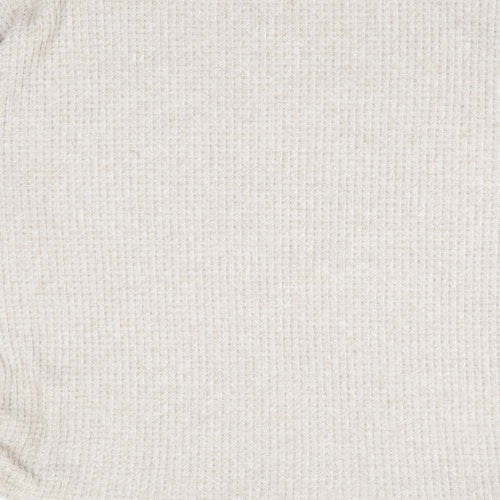 Papaya Womens Beige Round Neck Polyester Pullover Jumper Size M - Ruched Sides