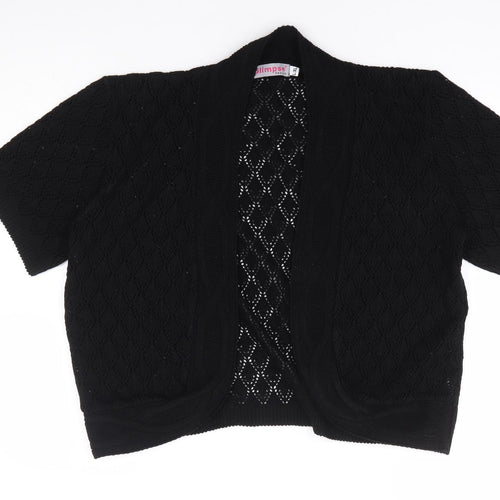 Glimpse Design Womens Black V-Neck Acrylic Shrug Jumper Size L