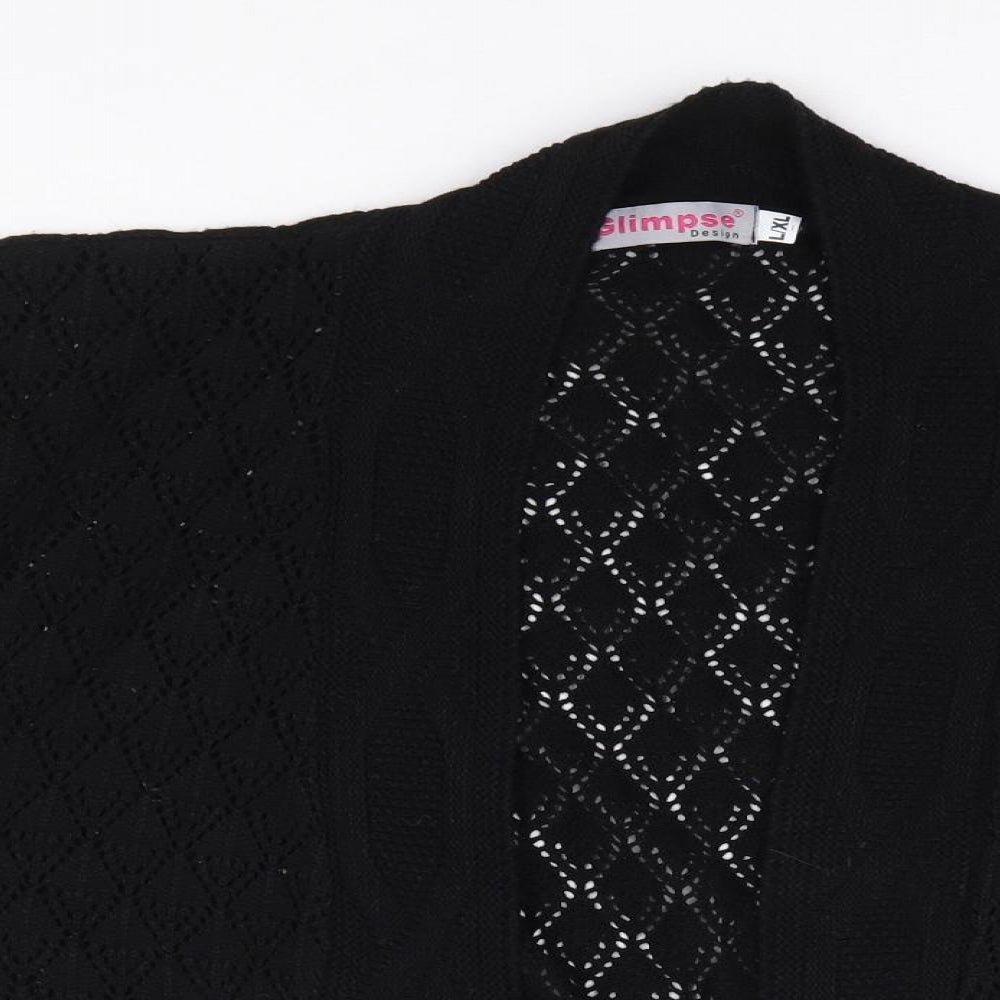 Glimpse Design Womens Black V-Neck Acrylic Shrug Jumper Size L