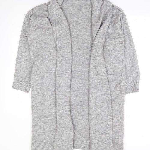 Primark Womens Grey V-Neck Acrylic Cardigan Jumper Size 10