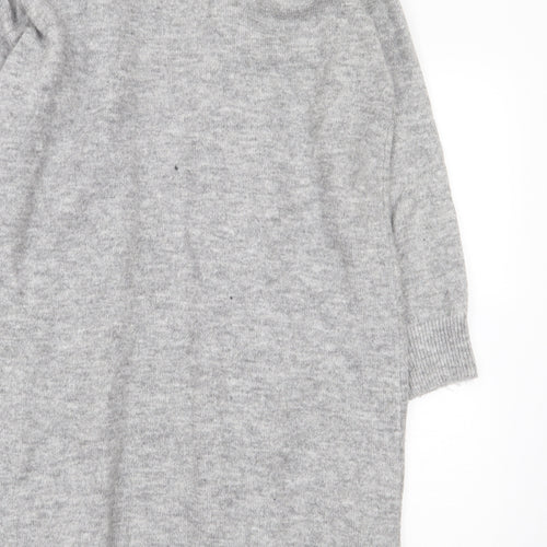 Primark Womens Grey V-Neck Acrylic Cardigan Jumper Size 10